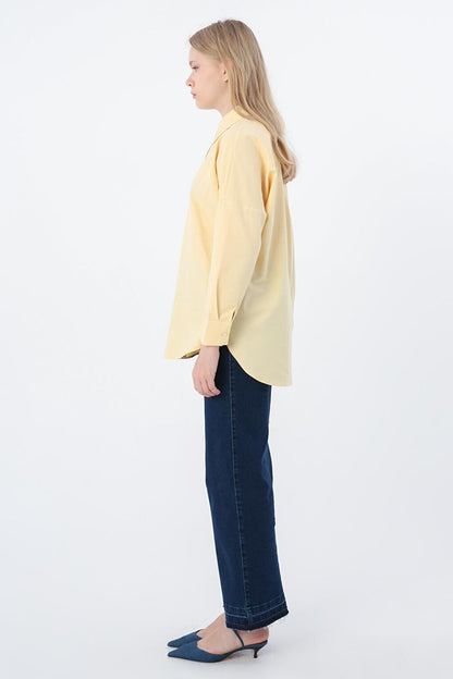 Light Yellow Oversize Basic Shirt