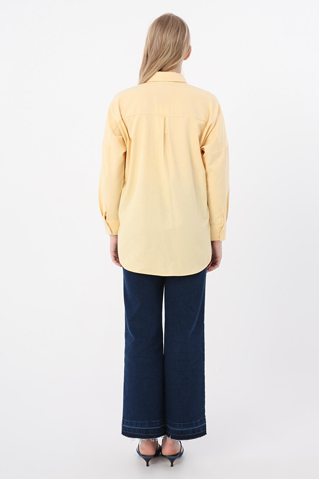 Light Yellow Oversize Basic Shirt