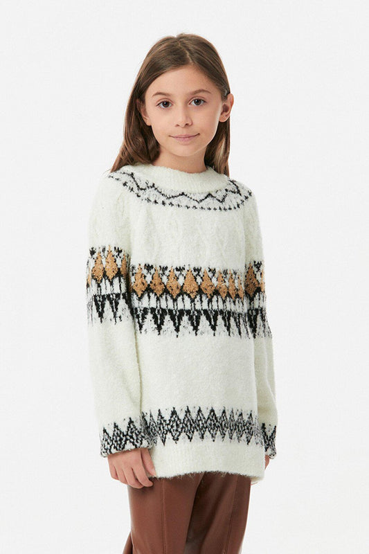 Crew Neck Girl's Knitwear Sweater