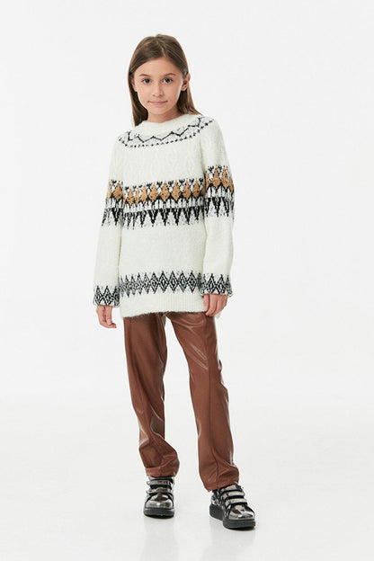 Crew Neck Girl's Knitwear Sweater