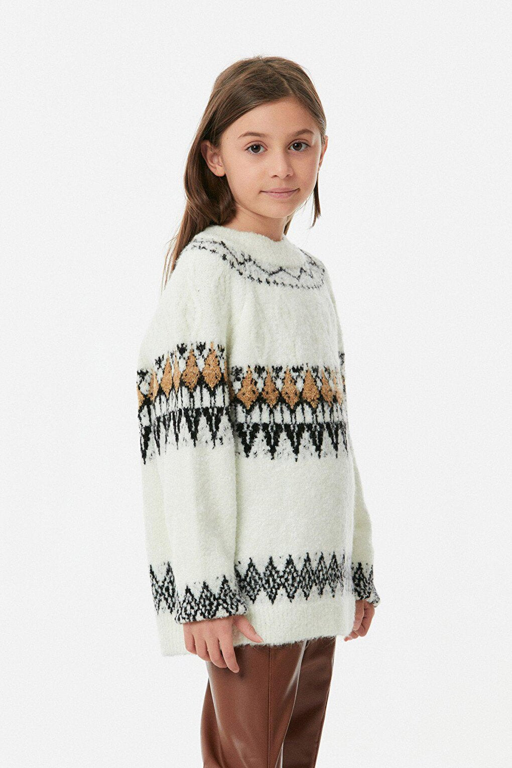 Crew Neck Girl's Knitwear Sweater