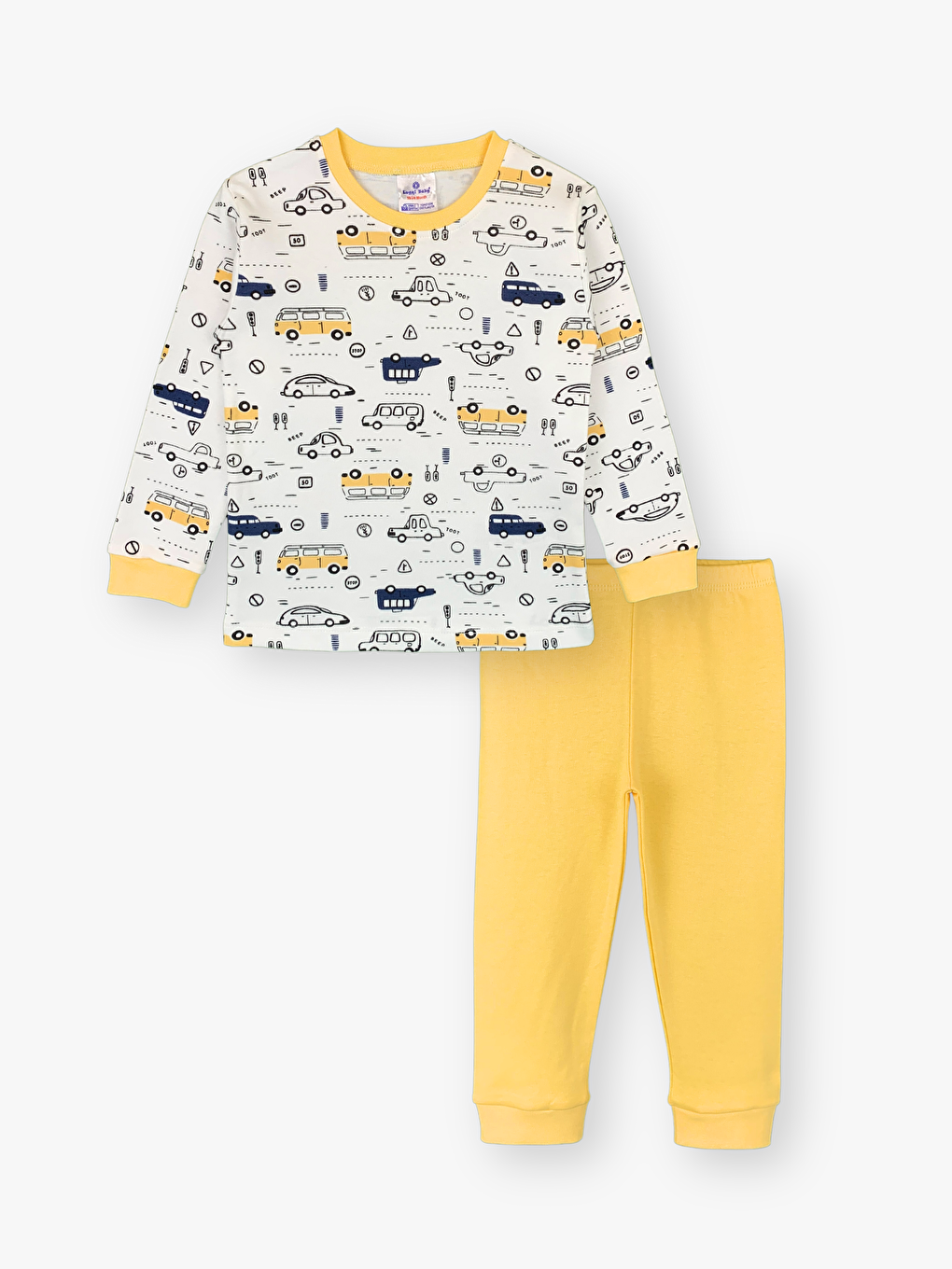 Crew Neck Long Sleeve Baby Boy Pajama Set