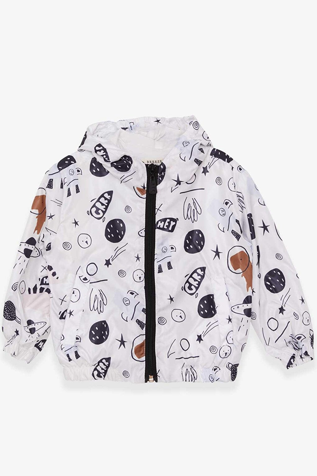 Girl's Raincoat Space Themed White (Age 1-6)