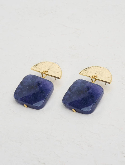 Purple Stylish Square Dangle Earrings