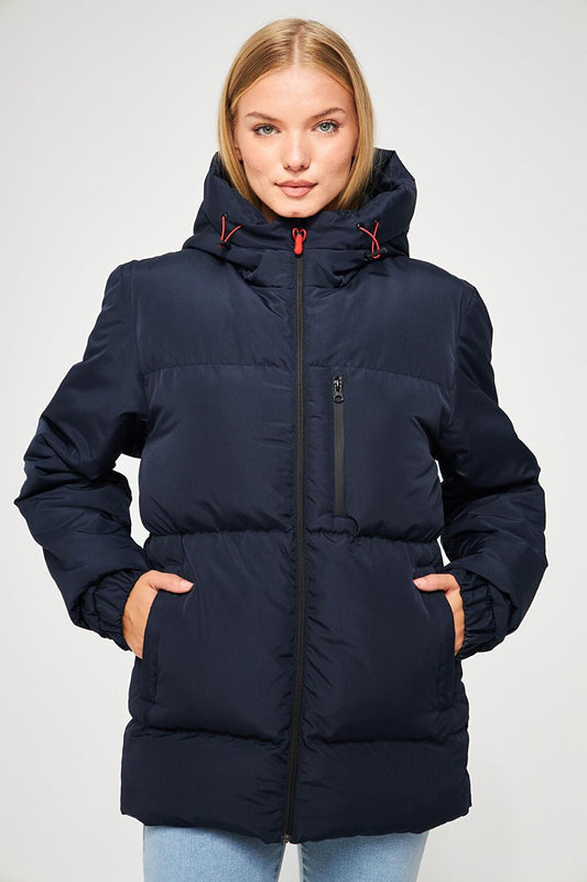 Women's Lined Hooded Water and Wind Resistant Inflatable Winter Coat BDM-400