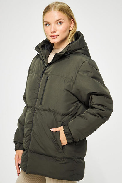 Women's Lined Hooded Water and Wind Resistant Inflatable Winter Coat BDM-400