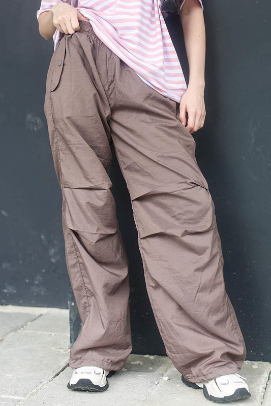 Brown Parachute Jogger Women's Trousers MG1726