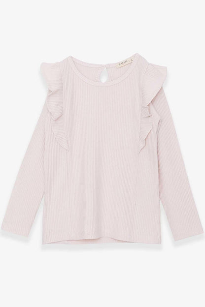 Girl's Blouse Frilly Cream (6-12 Years)