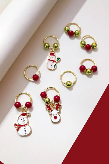 Christmas Santa Claus and Snowman Charm Hair earrings