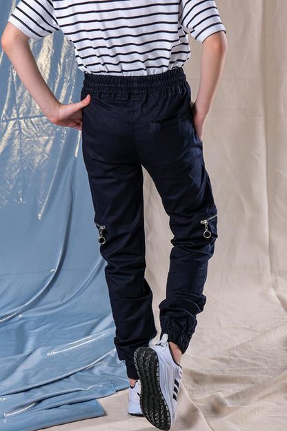 Boy's Elastic Waisted Cargo Pocket Jogger Pants