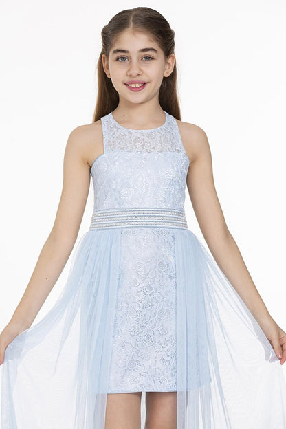 Girl's Pearl Stone Tulle Trend Evening Dress Ak2229