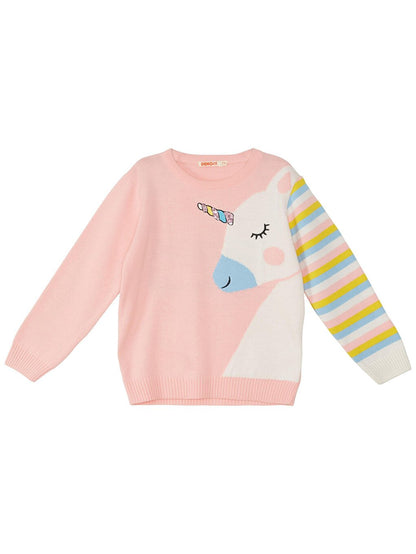 Unicorn Girl Pink Knitwear Sweater