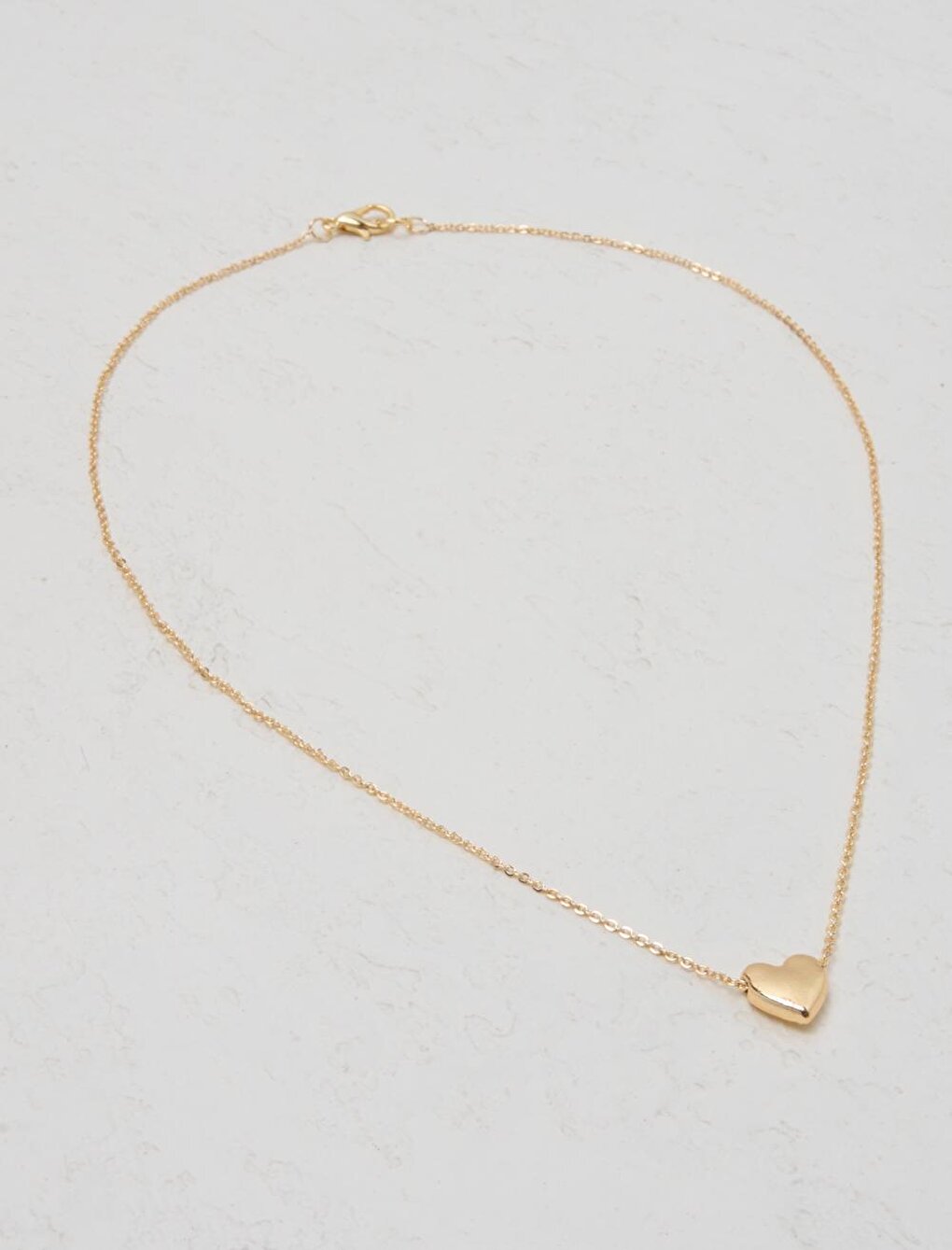 Thin Chain Necklace with Gold Heart Figure