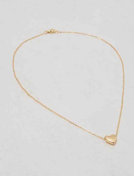 Thin Chain Necklace with Gold Heart Figure