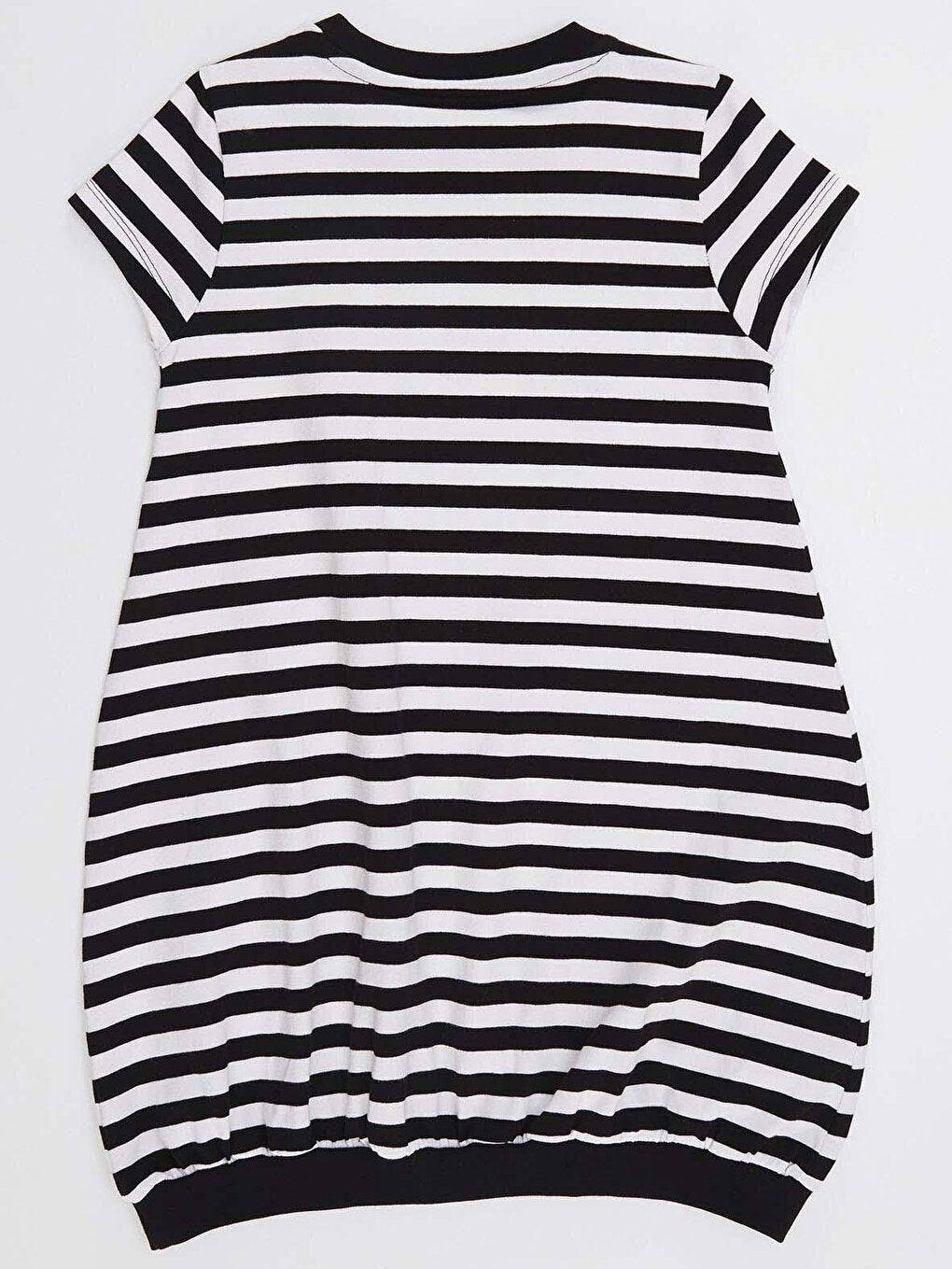 Striped Panda Girl's Black and White Dress