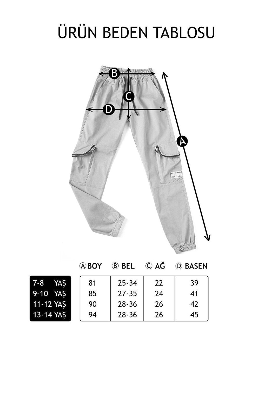 Boy's Elastic Waisted Cargo Pocket Jogger Pants