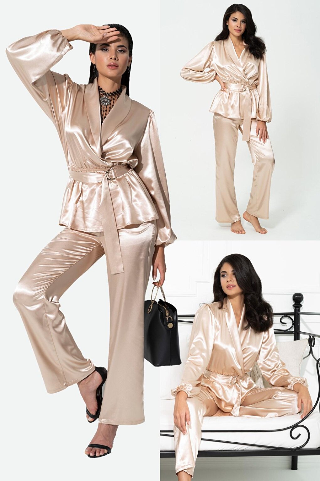 2-Piece Stone Pajama Set Both Inside and Outside