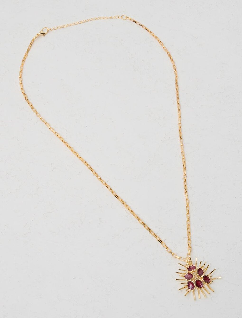 Gold Stone Modern Chain Necklace