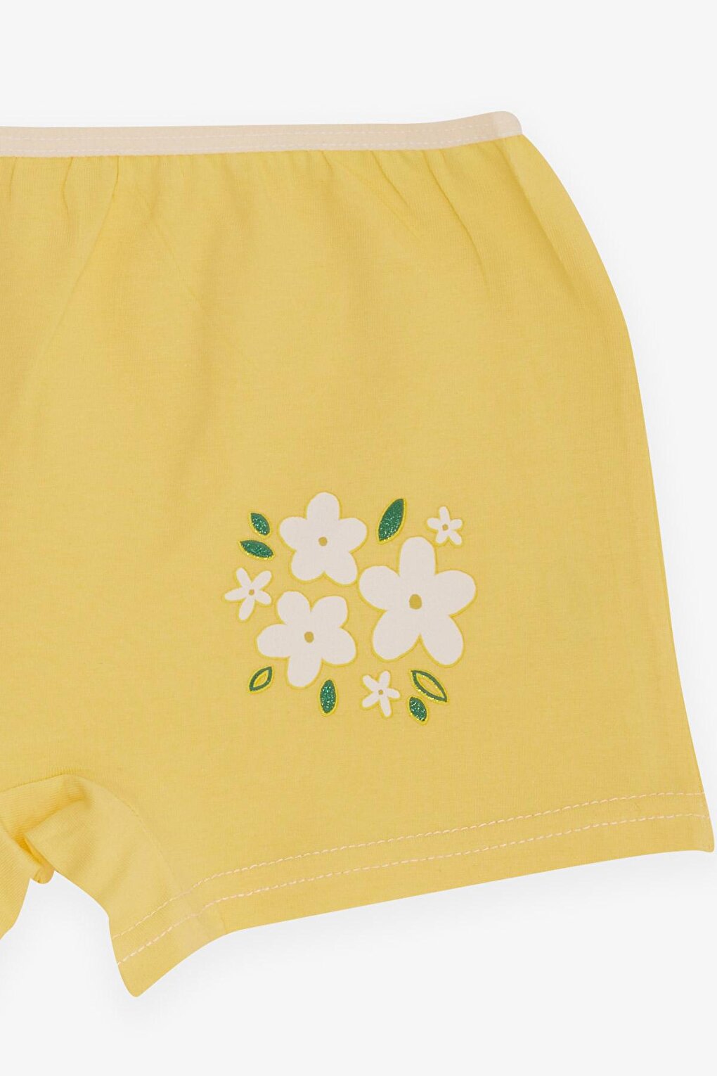 Girl's Boxer Floral Printed Yellow (Age 7-9)