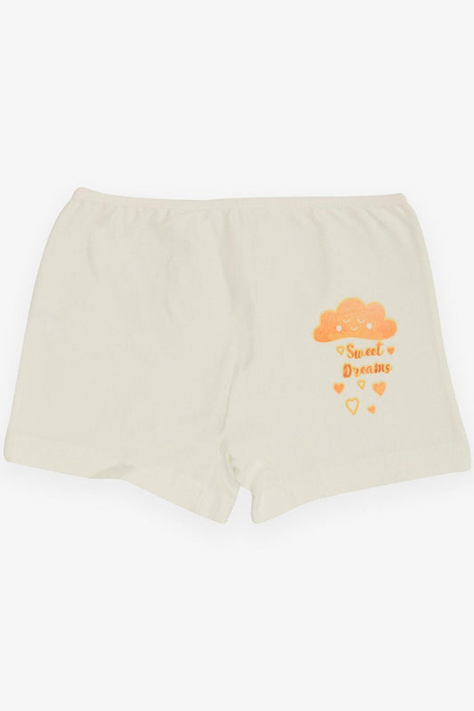 Girl's Boxer Cute Cloud Printed Ecru (Age 7)