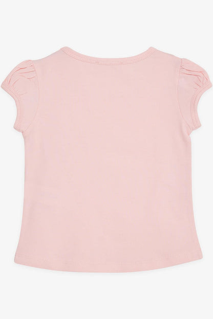 Girl's T-Shirt with Pockets, Laced Pink (Ages 3-7)