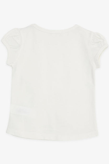 Girl's T-Shirt with Pockets, Laced Ecru (Ages 3-7)