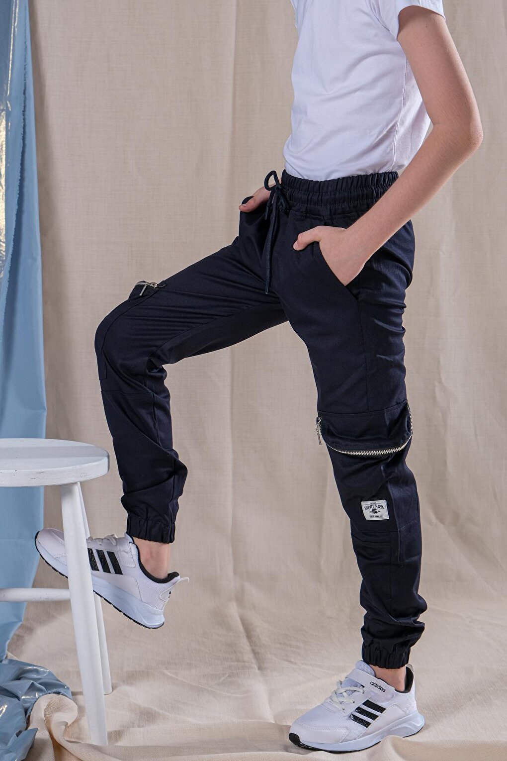 Boy's Elastic Waisted Cargo Pocket Jogger Pants