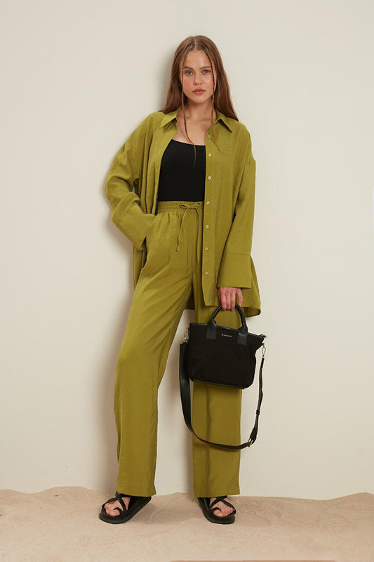 Tensel Comfortable Trousers Oil Green