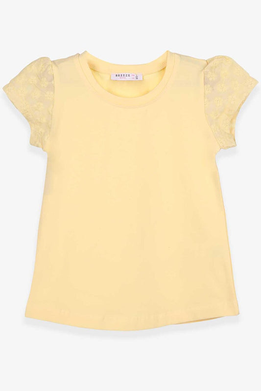 Girl's T-Shirt Scalloped Yellow (Age 3)