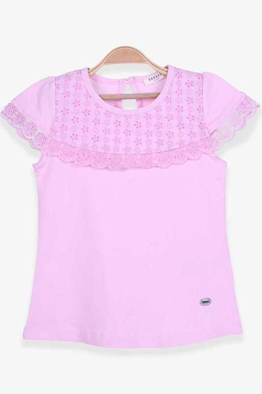 Girl's T-Shirt Scallop Detailed Powder (Age 3-6)