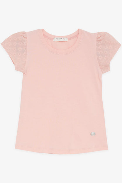 Girl's T-Shirt Scalloped Salmon (Age 3-8)