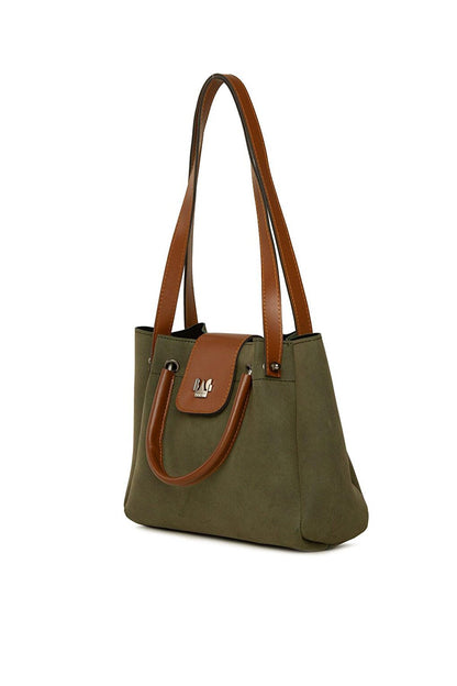 Nubuck Bag with Iron Handle Lid