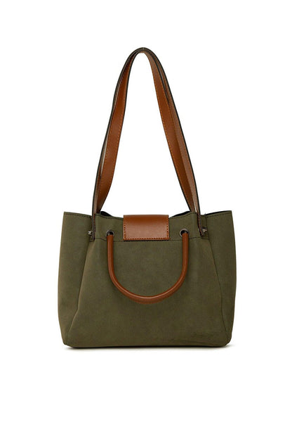 Nubuck Bag with Iron Handle Lid