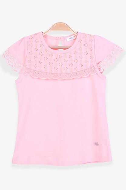 Girl's T-Shirt Scallop Detailed Salmon (Age 3-5)