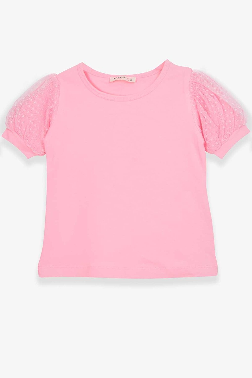 Girl's T-Shirt Sleeves Tulle Powder (Age 3-6)