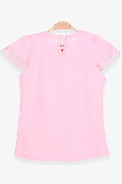 Girl's T-Shirt Scallop Detailed Salmon (Age 3-5)