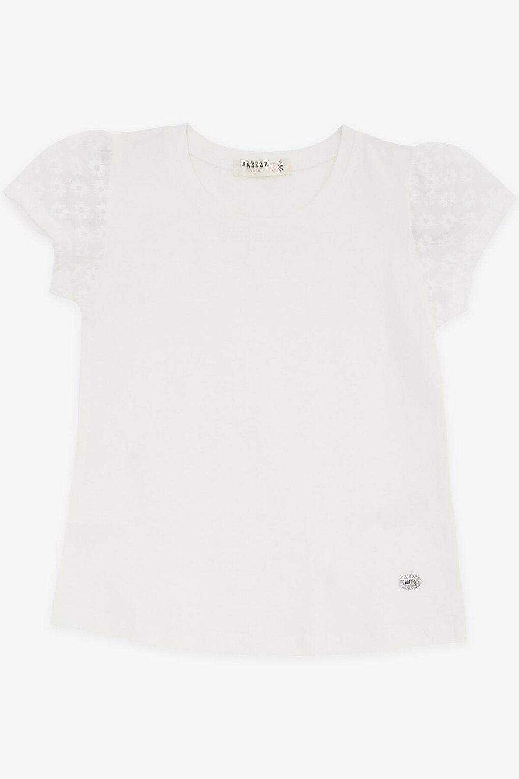 Girl's T-Shirt Scalloped Ecru (Age 3)