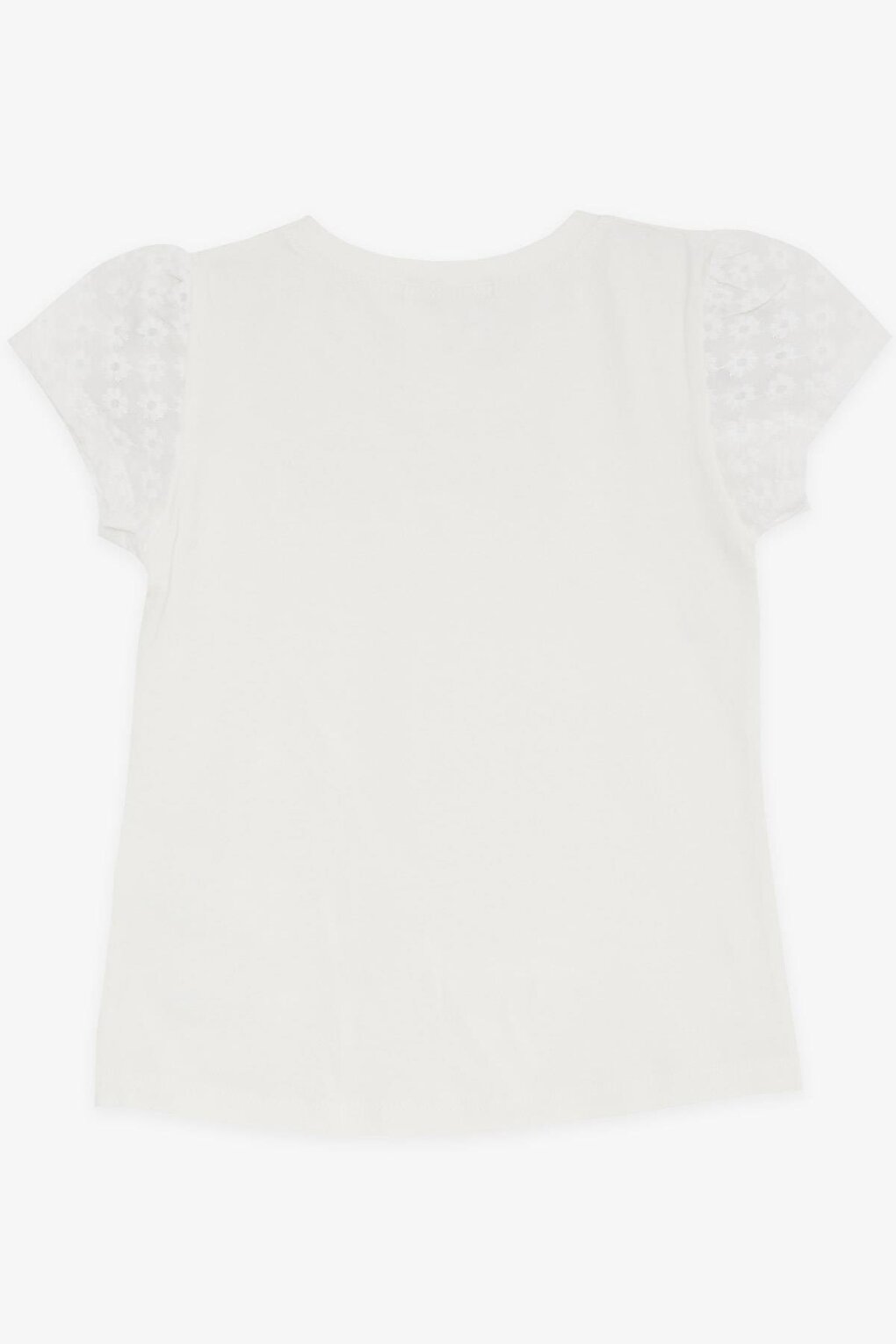 Girl's T-Shirt Scalloped Ecru (Age 3)