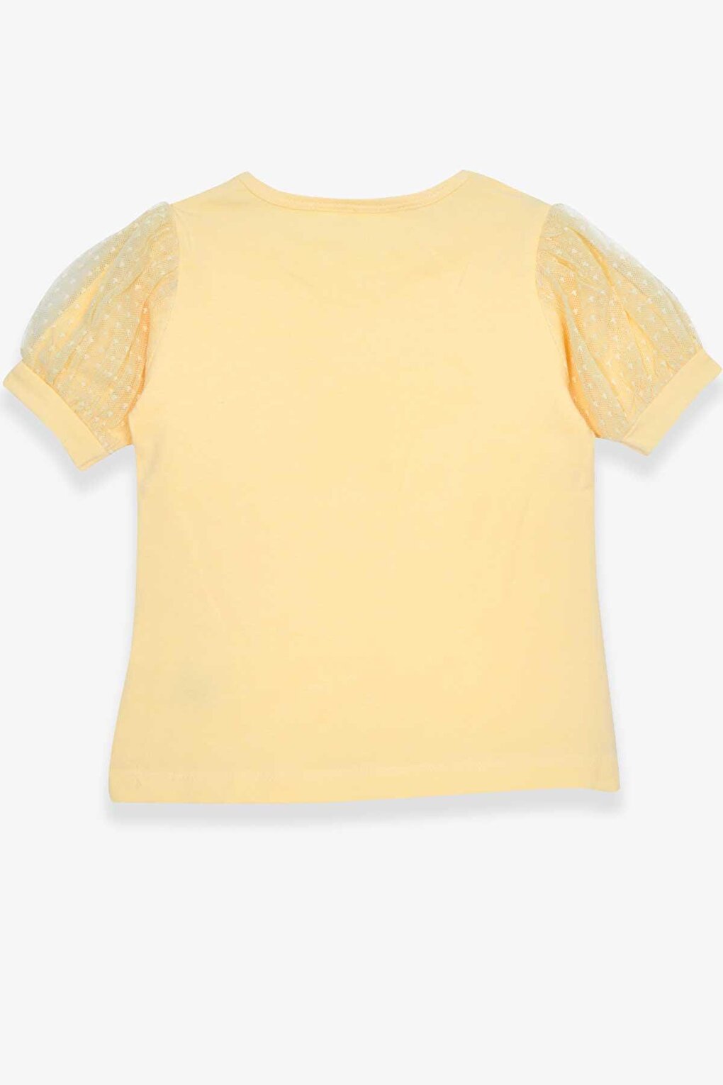 Girl's T-Shirt Yellow with Tulle Sleeves (Age 3-7)