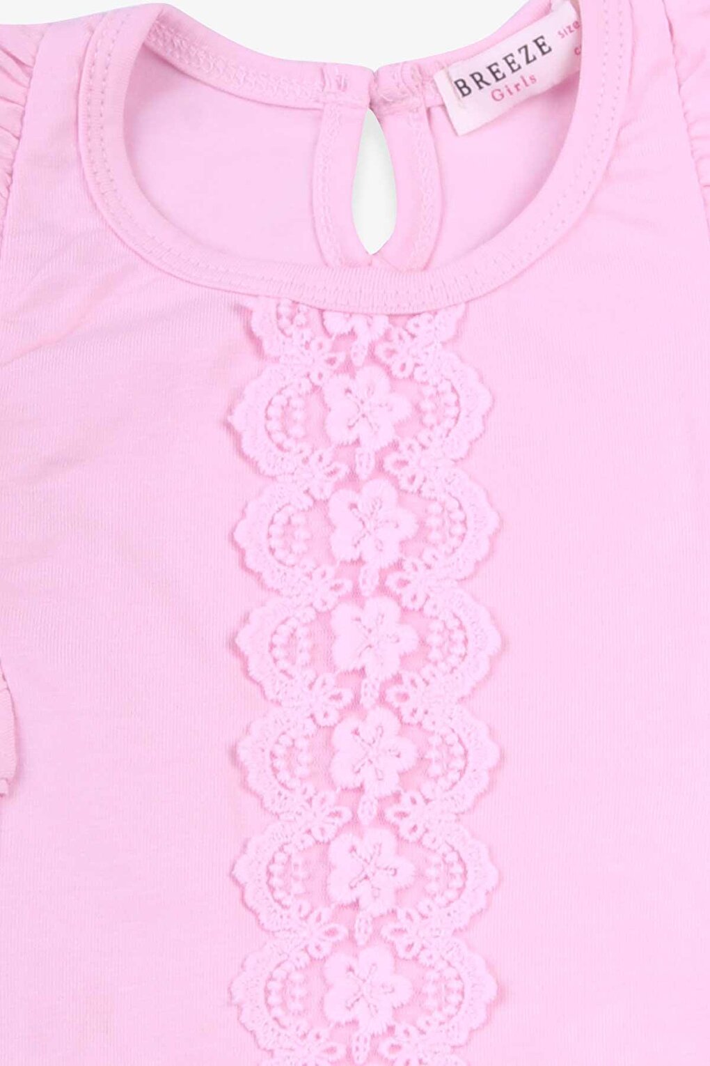 Girl's T-Shirt Frilly Laced Powder (3-8 Years)