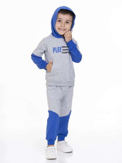 Play Printed Hooded Baby Boy Suit 54232