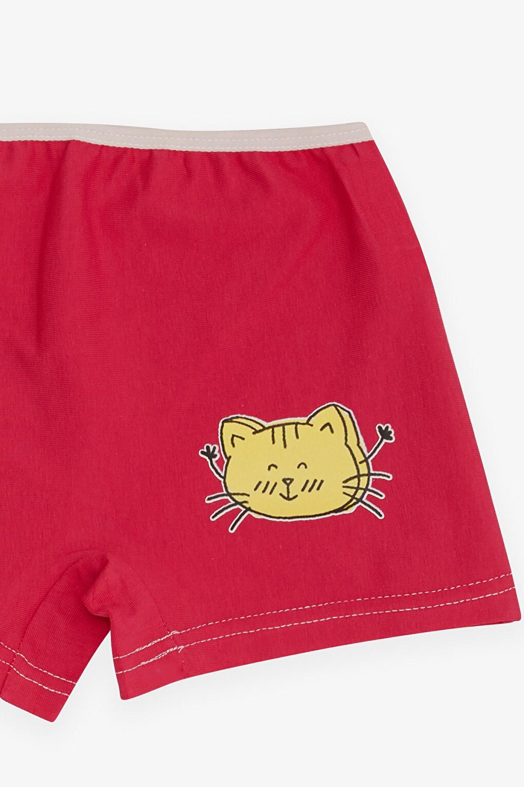 Girl's Boxer Cheerful Kitten Printed Fuchsia (Age 5)