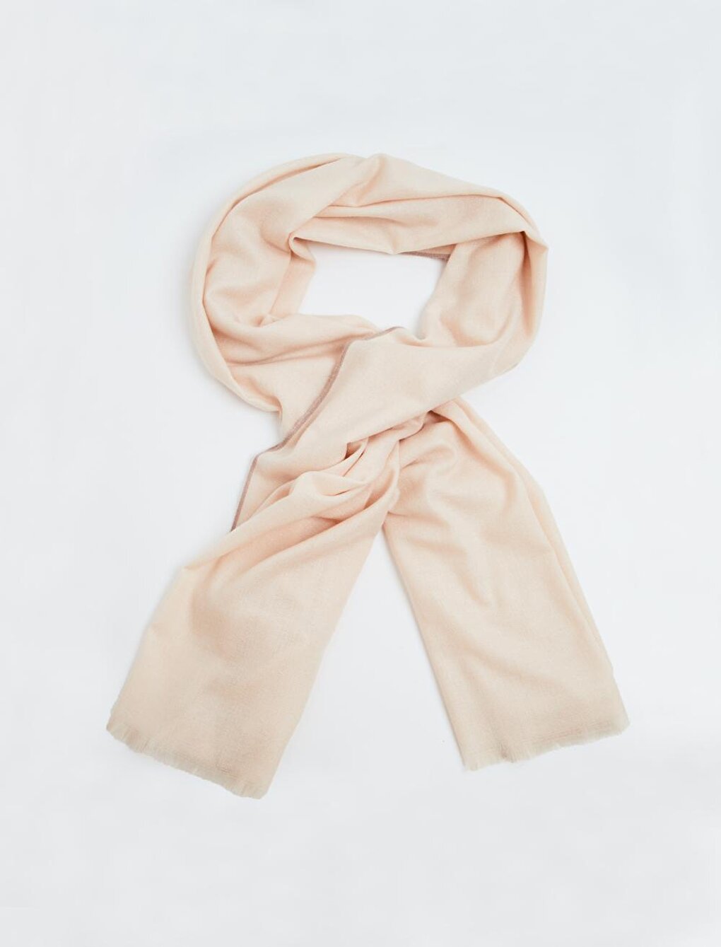 Beige Tassel Detailed Basic Shawl