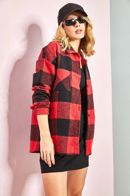 Women's Pocketed Cashmere Lumberjack Shirt