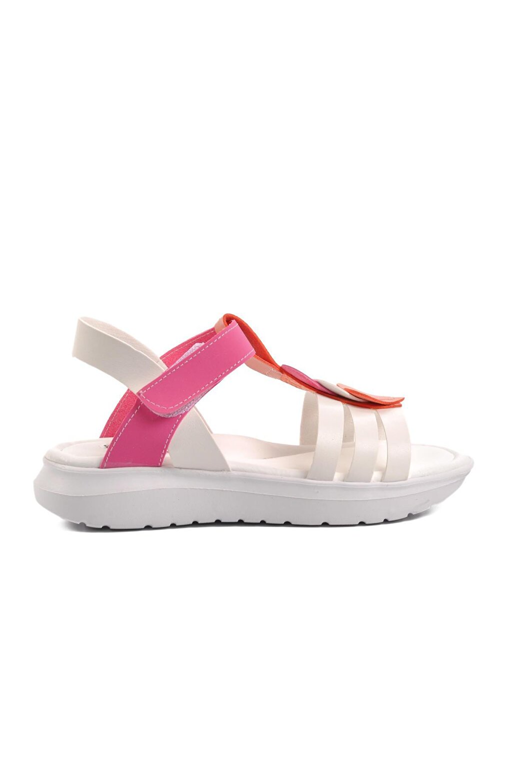 Şng 8020-F White-Fuchsia-Pink Girl's Sandals