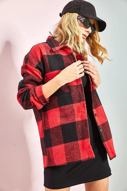 Women's Pocketed Cashmere Lumberjack Shirt