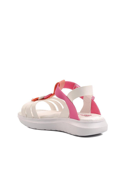 Şng 8020-F White-Fuchsia-Pink Girl's Sandals