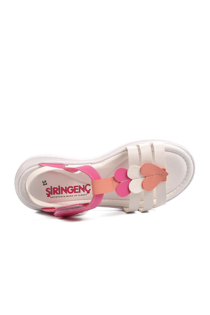 Şng 8020-F White-Fuchsia-Pink Girl's Sandals