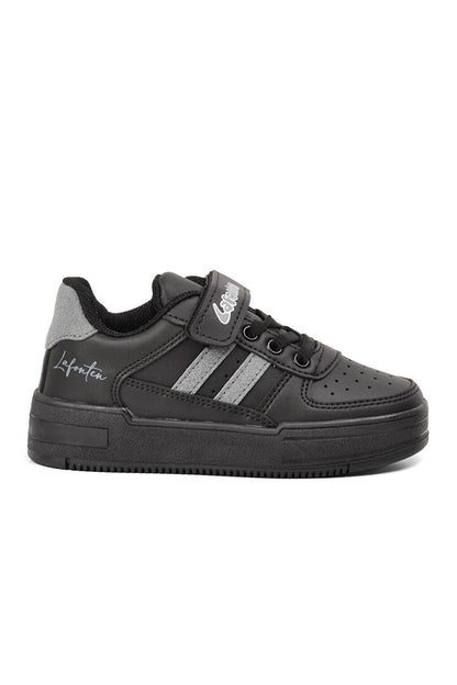 Black-Smoked Velcro Boys Sneaker 715-P