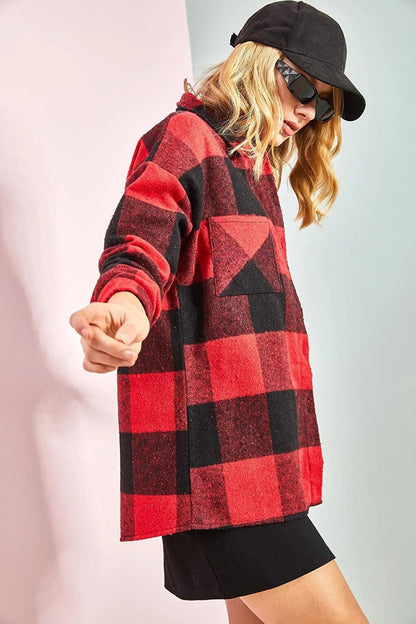 Women's Pocketed Cashmere Lumberjack Shirt